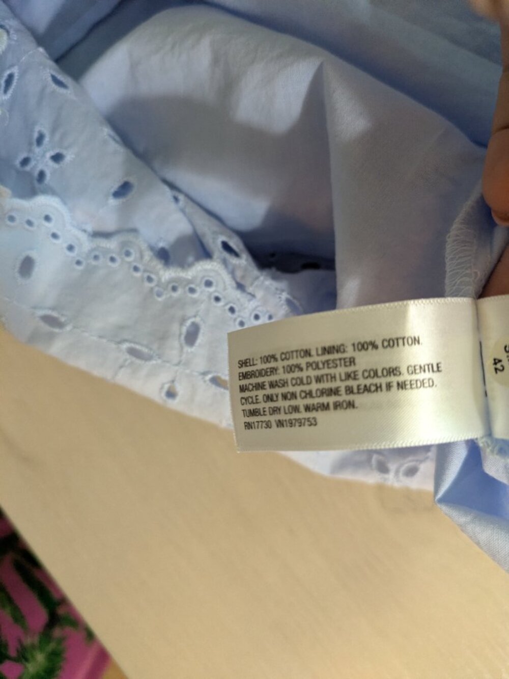 Large Universal Thread Blue Eyelet Skirt - Picture 6 of 6